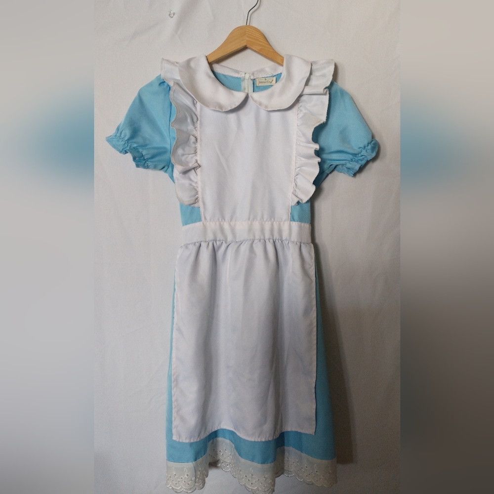 Blue and White Ruffle Mini Dress